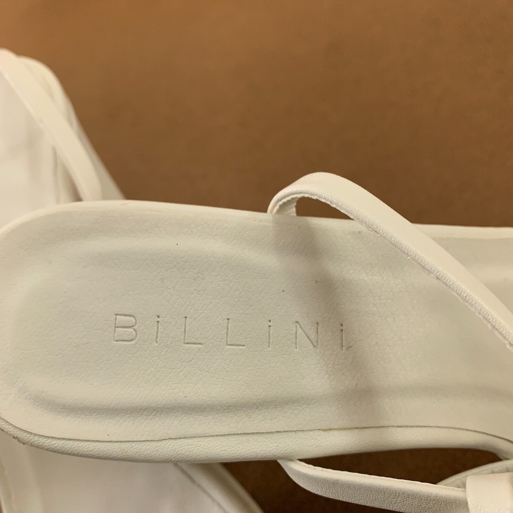 Billini Womens Size 5 White Faux Leather Strappy Tahni Block Heel Sandals New - Picture 2 of 12